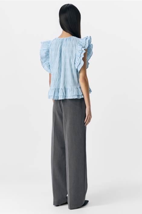 Object objfine re s/l o-neck frill top 139